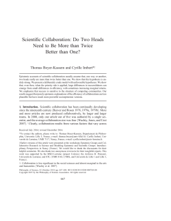 Scientific Collaboration: Do Two Heads Need to Be More than Twice