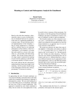 Meaning as Context and Subsequence Analysis for Entailment