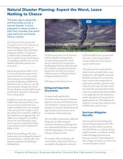 Natural Disaster Planning