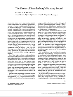 The Elector of Brandenburg`s Hunting Sword