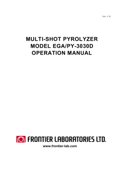 multi-shot pyrolyzer model ega/py-3030d operation