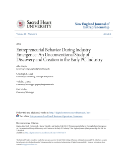 Entrepreneurial Behavior During Industry Emergence: An