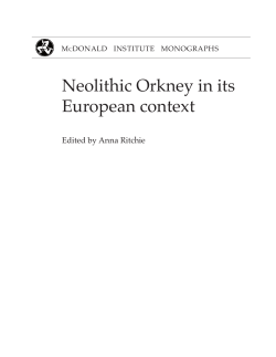 Quick links - McDonald Institute for Archaeological Research