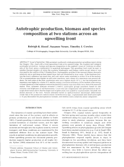 Autotrophic production, biomass and species composition at two