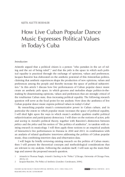How Live Cuban Popular Dance Music Expresses Political Values in