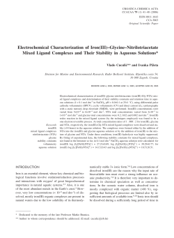 Electrochemical Characterization of Iron(III)&ndash;Glycine&ndash;Nitrilotriacetate