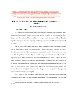 jury charges - the beginning and end of all trials