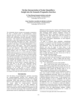 On-line Interpretation of Scalar Quantifiers: Insight into