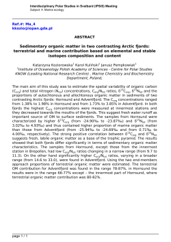 Sedimentary organic matter in two contrasting Arctic fjords