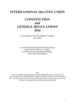 INTERNATIONAL SKATING UNION CONSTITUTION and GENERAL