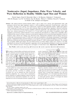 Noninvasive (Input) Impedance, Pulse Wave Velocity