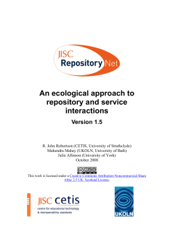 An ecological approach to repository and service interactions