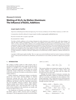 Wetting of by Molten Aluminum: The Influence of Additions