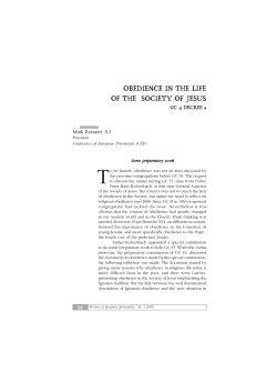 obedience in the life of the society of jesus