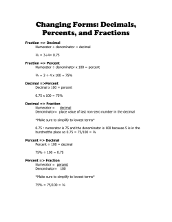 Changing Forms: Decimals, Percents, and Fractions