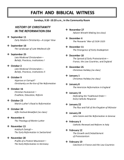 Faith and Biblical Witness Class