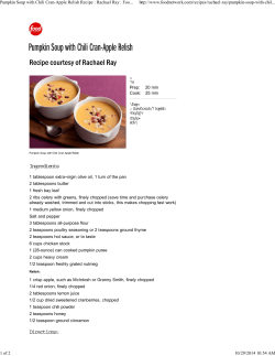 Pumpkin Soup with Chili Cran-Apple Relish Recipe : Rachael Ray