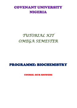 bch answers - Covenant University