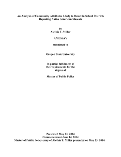 An Analysis of Community Attributes Likely to Result in School