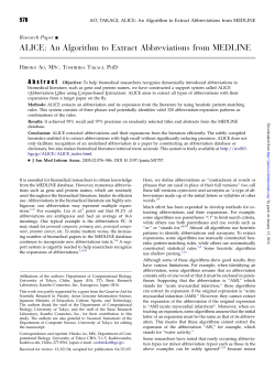 ALICE: An Algorithm to Extract Abbreviations from MEDLINE