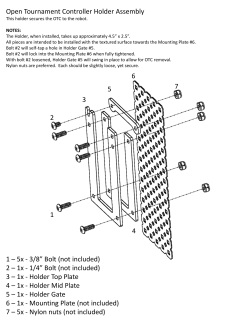 1 2 3 4 5 7 6 1 &ndash; 5x - 3/8&rdquo; Bolt (not included) 2 &ndash; 1x