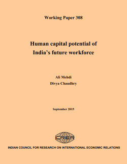 Human capital status of India`s future workforce