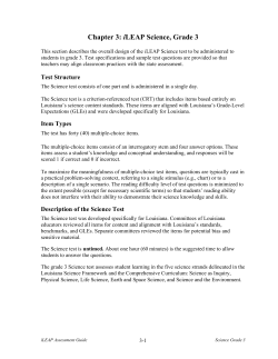Chapter 3: iLEAP Science, Grade 3 - Keithville Elementary