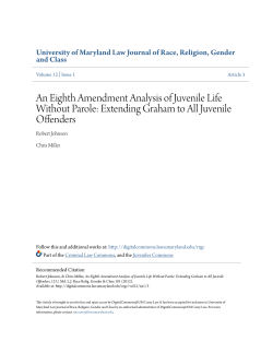 An Eighth Amendment Analysis of Juvenile Life Without Parole