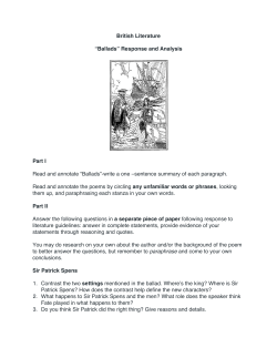Reading and analysis of three ballads