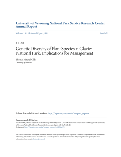 Genetic Diversity of Plant Species in Glacier National Park