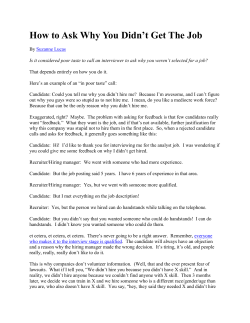 How to Ask Why You Didn`t Get The Job