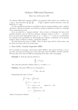 Ordinary Differential Equations