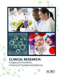 clinical research - Association of Clinical Research Organizations