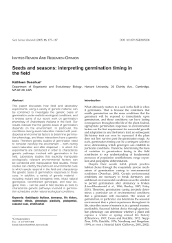 Seeds and seasons: interpreting germination timing in