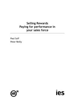 Selling Rewards: Paying for performance in your sales force