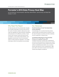 Forrester`s 2015 Data Privacy Heat Map