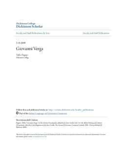 Giovanni Verga - Dickinson Scholar