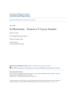 In Memoriam -- Francisco V. Garcia-Amador