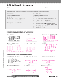 4-4 Arithmetic Sequences