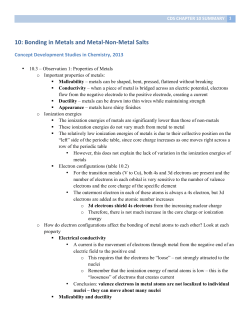 10: Bonding in Metals and Metal-‐Non