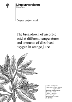 The breakdown of ascorbic acid at different temperatures and