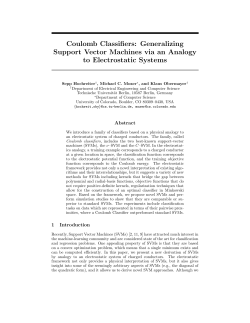 Coulomb Classifiers: Generalizing Support