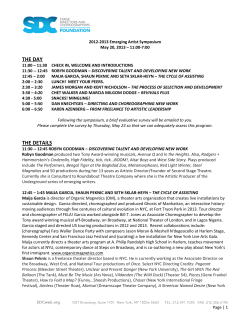 the day the details - Stage Directors and Choreographers Foundation