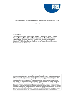 The West Bengal Agricultural Produce Marketing