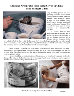 Shocking News: Fetus Soup Being Served in China!