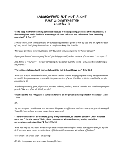 &ldquo;So to keep me from becoming conceited because of the surpassing