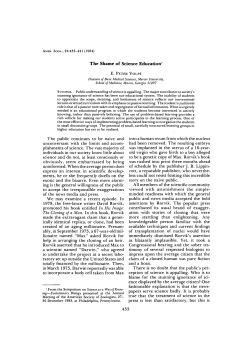 The Shame of Science Education1