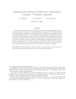 Optimizing the Packing of Cylinders into a Rectangular Container: A