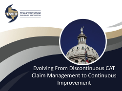 Evolving from Discontinuous CAT Claim Management to Continuous