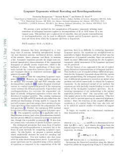 Lyapunov Exponents without Rescaling and Reorthogonalization